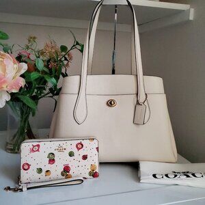 Coach leather bag and wallet set
